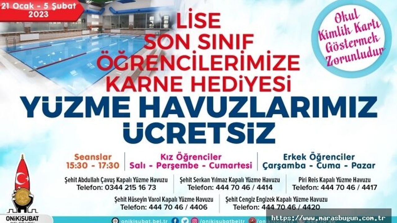 Üniversite sınavına hazırlanan öğrenciler, yüzme havuzlarını ücretsiz kullanacak