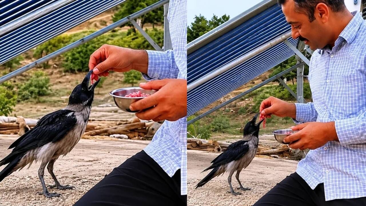 Kahramanmaraş Bertiz'de yaralı karga hayata döndürüldü