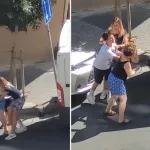 Anne ile kızları sokak ortasında birbirlerine girdi