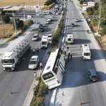 Burdur'da tur otobüsü devrildi! 34 kişi yara almadı