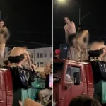 Kamyon kasasını havuza çevirip sokaklarda gezdiler