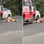Yarı çıplak halde minibüse binen kadın araçtan atıldı