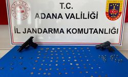 Adana'da 96 sikke ve 8 gümüş yüzük ele geçirildi