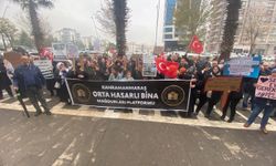 Kahramanmaraş'ta orta hasarlı  ev sahipleri eylem yaptı