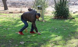 Kahramanmaraşlı depremzede yaşadığı mahallenin park ve bahçelerini temizliyor