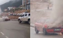 Kahramanmaraş'ta Park halindeki otomobilde yangın paniği  