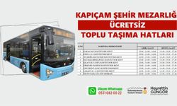 5 ve 6 Şubat’ta Kapıçam Mezarlığı’na Ücretsiz Ulaşım Hizmeti…