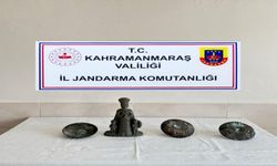 Kahramanmaraş Göksun’da Roma dönemine ait 4 tarihi obje ele geçirildi