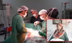 Karnından 2 kilo 200 gram ağırlığında tümör çıkarıldı