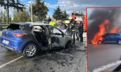 Samsunsporlu futbolcu Musaba'nın kullandığı araç alev aldı