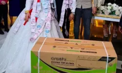 Gelin ve damada takı yerine klima hediye edildi