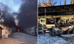 Kahramanmaraş'ta konteyner iş yerinde korkutan yangın