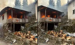 Artvin'de imam lojmanı alevlere teslim oldu