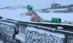 Çatısında kar biriken 2 ahır çöktü; 4 büyükbaş hayvan öldü