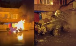 Kahramanmaraş'ta iş makinesi alev aldı