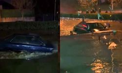 Kahramanmaraş’ta sürücü su birikintisine daldı