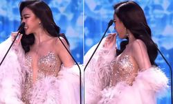 Güzellik yarışmasında yarışmacının protez dişleri düştü