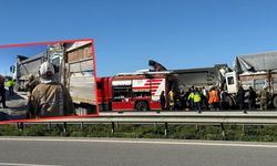 İki kamyon çarpıştı: sürücü araçta sıkışarak hayatını kaybetti