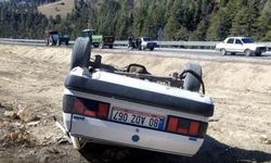 Kahramanmaraş’ta korkutan kaza: otomobil takla attı