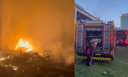 Kahramanmaraş’ta kullanılmayan iş yeri alev alev yandı