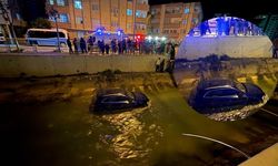 Tarsus'ta mucizevi kurtuluş! Otomobil kanala uçtu, debi hayat kurtardı