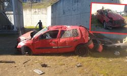 Düzce'de otomobil 20 metreden otoparka uçtu! Sürücü yaralı