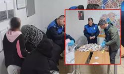 Engelli çocukla dilencilik yapan 2 kadının üzerinden çıkan paralar say say bitmedi