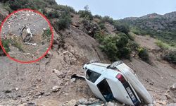 Gaziantep’te otomobil 25 metreden dereye uçtu