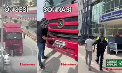 Hatay'da plakayı kapatan tır sürücüsüne 140 bin TL ceza!