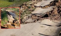 İnegöl'de heyelan yolu yuttu! İsaören yolu kapandı