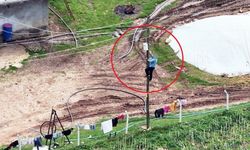 Kaçak elektrik dron ile tespit edildi: Koşa koşa direğe çıktı