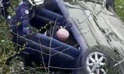 Kontrolden Çıkan Otomobil Şarampole Devrildi