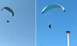 Mahallenin üstünden geçen paraşütçüyü çaya çağırdı