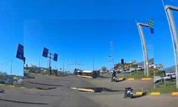 Nurdağı'nda akaryakıt yüklü tır devrildi! Feci kaza anı kamerada