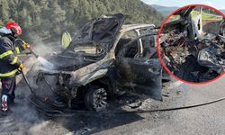 Osmaniye'de pikap alev alev yandı! Sürücü son anda kurtuldu!