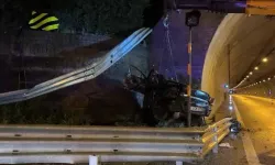 Korkunç kaza: Otomobil tünel girişindeki duvara çarptı; 1 ölü