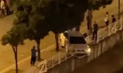 Otomobil, sulama kanalının korkuluklarında asılı kaldı