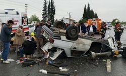 Aydın'da takla atan otomobildeki 3'ü çocuk 6 kişilik aile yaralandı!