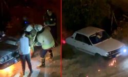 Kahramanmaraş’ta aracı alev alan sürücü son anda kurtarıldı