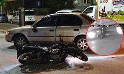 Keşan'da motosiklet kazası! Gençlerin savrulduğu anlar kamerada