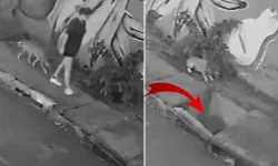 Köpeğiyle yürüyen genç kadın kanalizasyona düştü