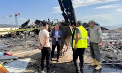 Milletvekili İrfan Karatutlu şantiye yangını yerini inceledi