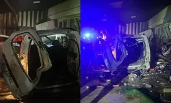 Otomobil iş yerine girdi: 2 yaralı