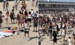 Plaj savaş alanına döndü! Yüzlerce genç kavga etti, 3 yaralı
