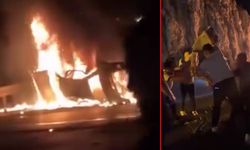 Takla atan otomobil, alev aldı: 2 ölü, 3 ağır yaralı