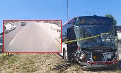 1 kişinin hayatını kaybettiği otobüs kazası kamerada