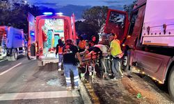 Direksiyon başında fenalaşan TIR şoförü bariyerlere çarptı