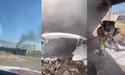 Kahramanmaraş Onikişubat’ta deri deposunda yangın çıktı