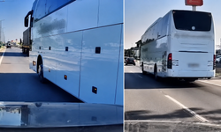 Kahramanmaraşlı firmanın yolcu otobüsü Sakarya’da otomobili sıkıştırdı
