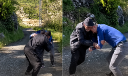 Kahramanmaraş'ta yaşlı pehlivan genç rakibini mağlup etti